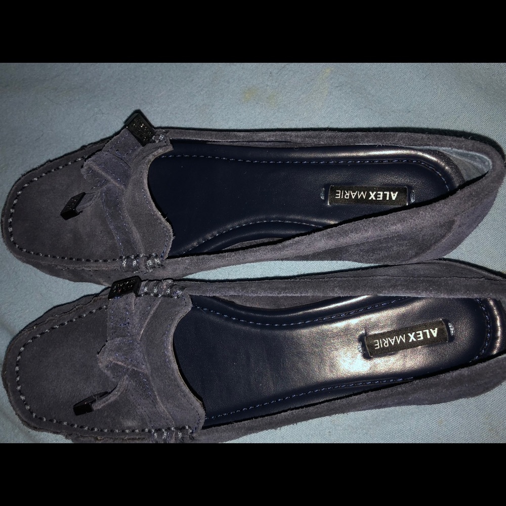 NWT blue suede loafers